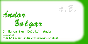 andor bolgar business card